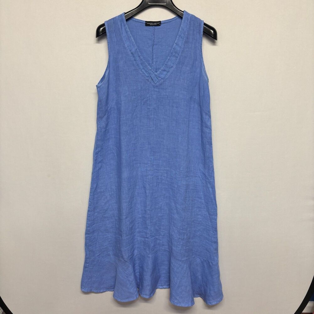 Francesca Bettini Women 100% Linen Midi Dress Size Small Italy D133 -16